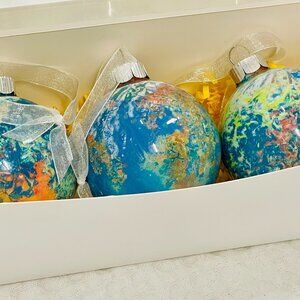 3 pk Ornaments- Hand Painted Shatterproof